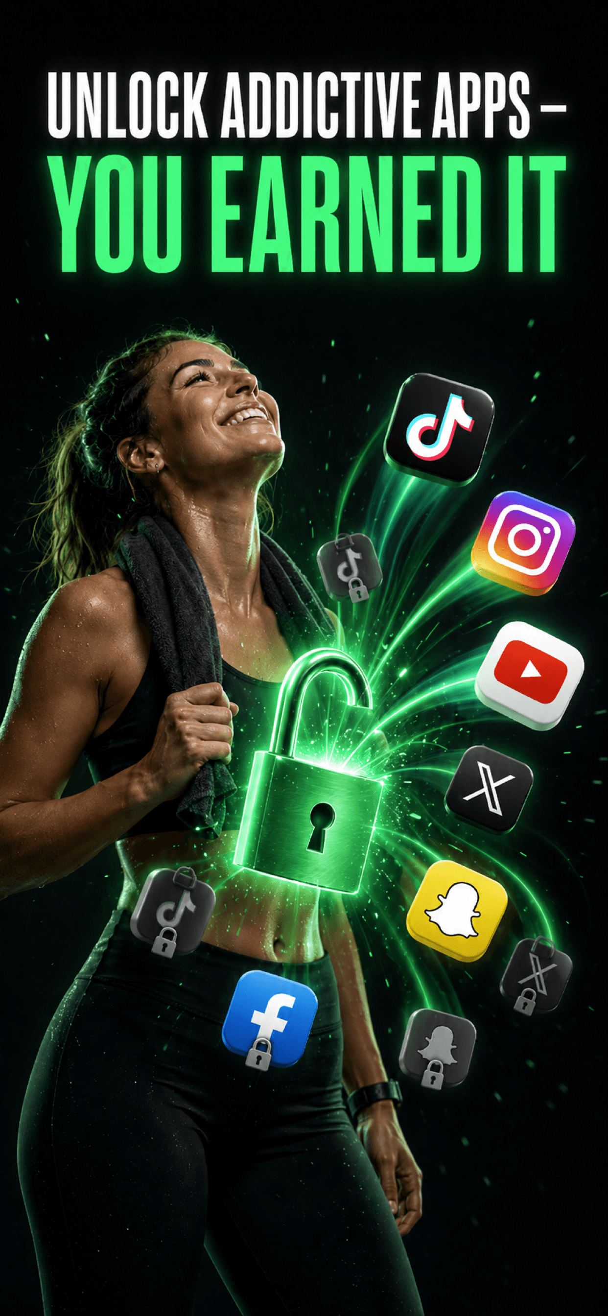 Unlock addictive apps after you've earned the time